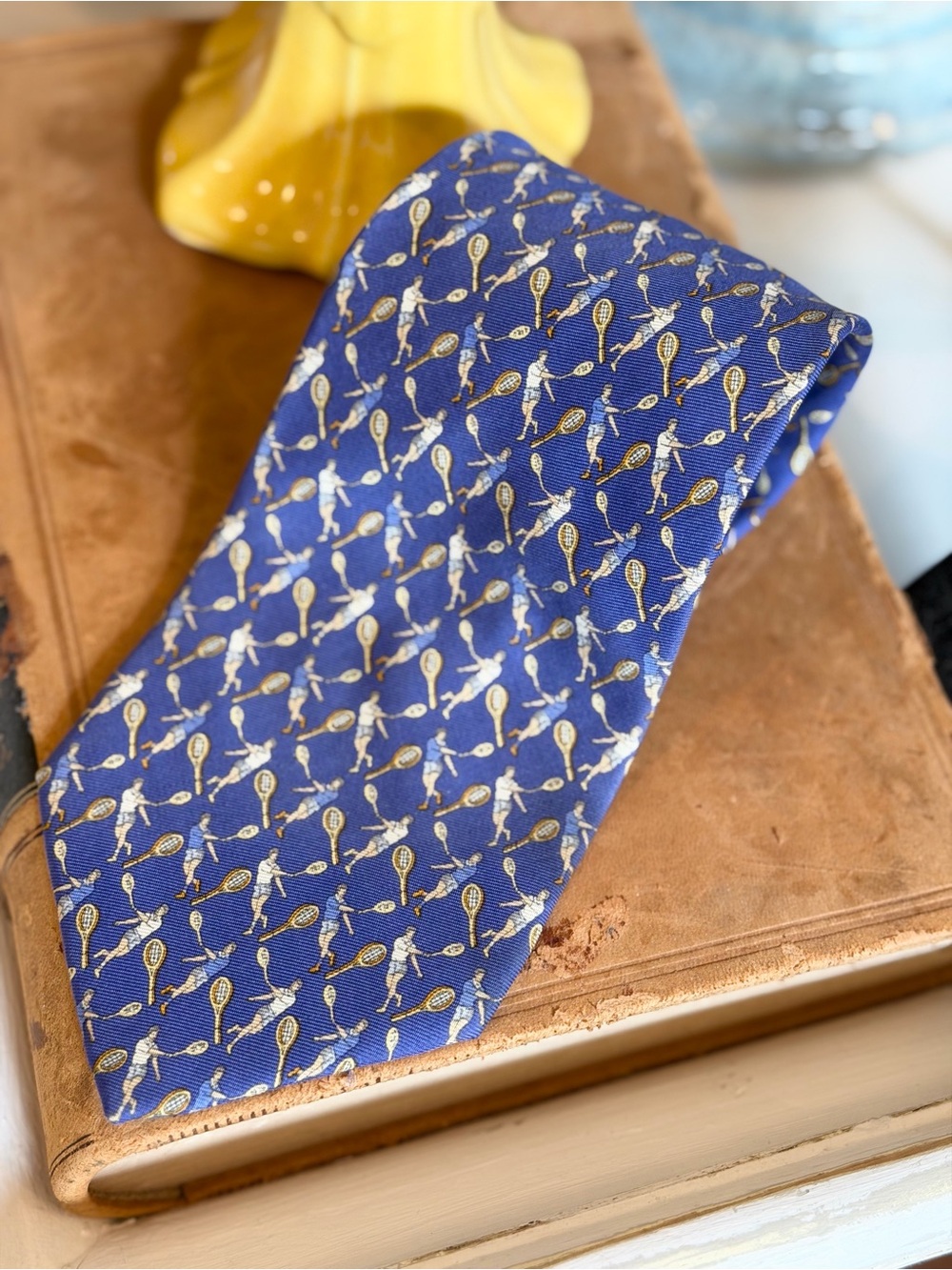 Vintage Brooks Brothers Makers Silk Tie - Royal Blue Tennis Player | Classic